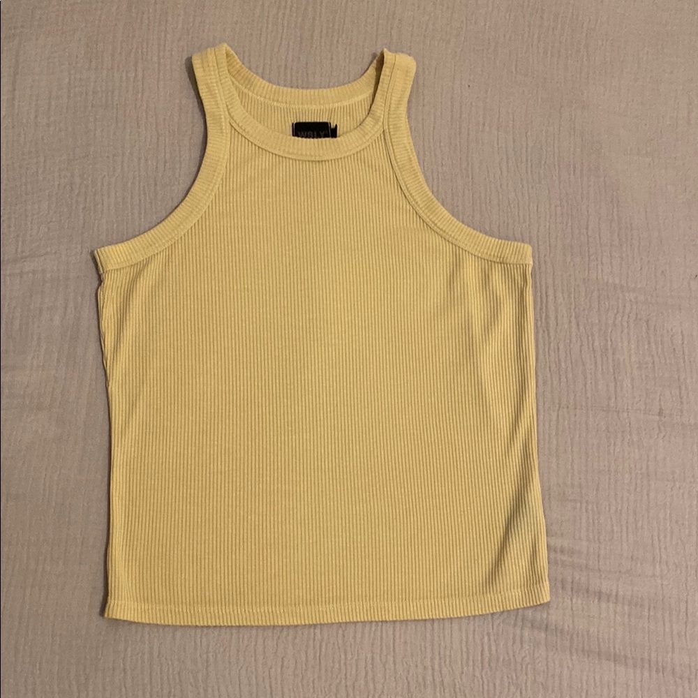 WSLY Yellow Ribbed Tank Top. Size S